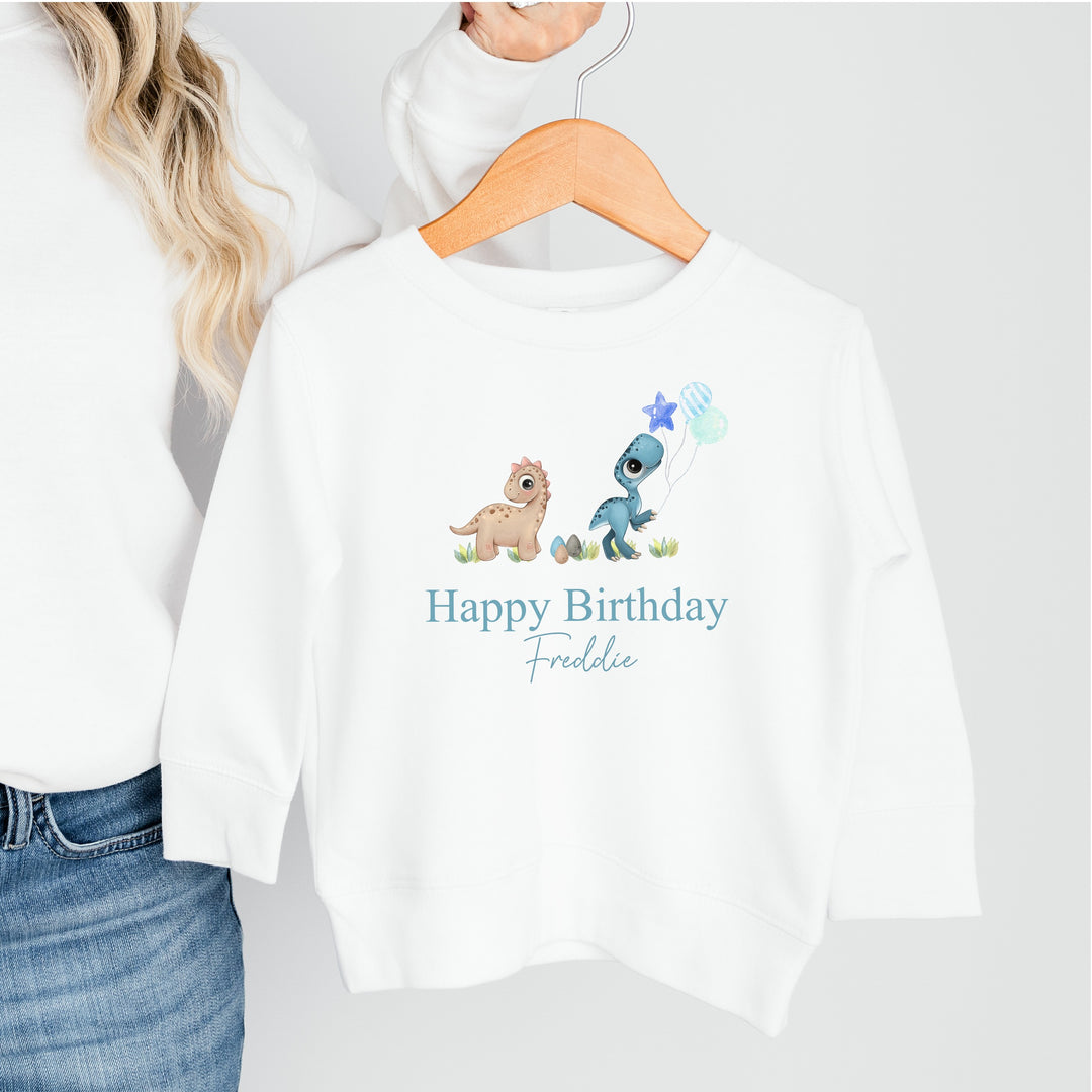 Personalised Dino Birthday Boy Sweatshirt