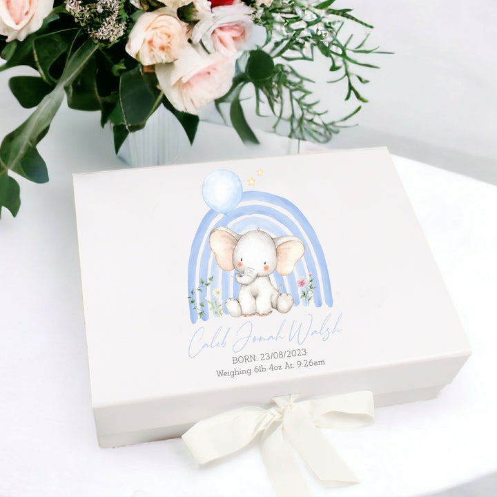 Personalised Boy Rainbow Baby Gift Box