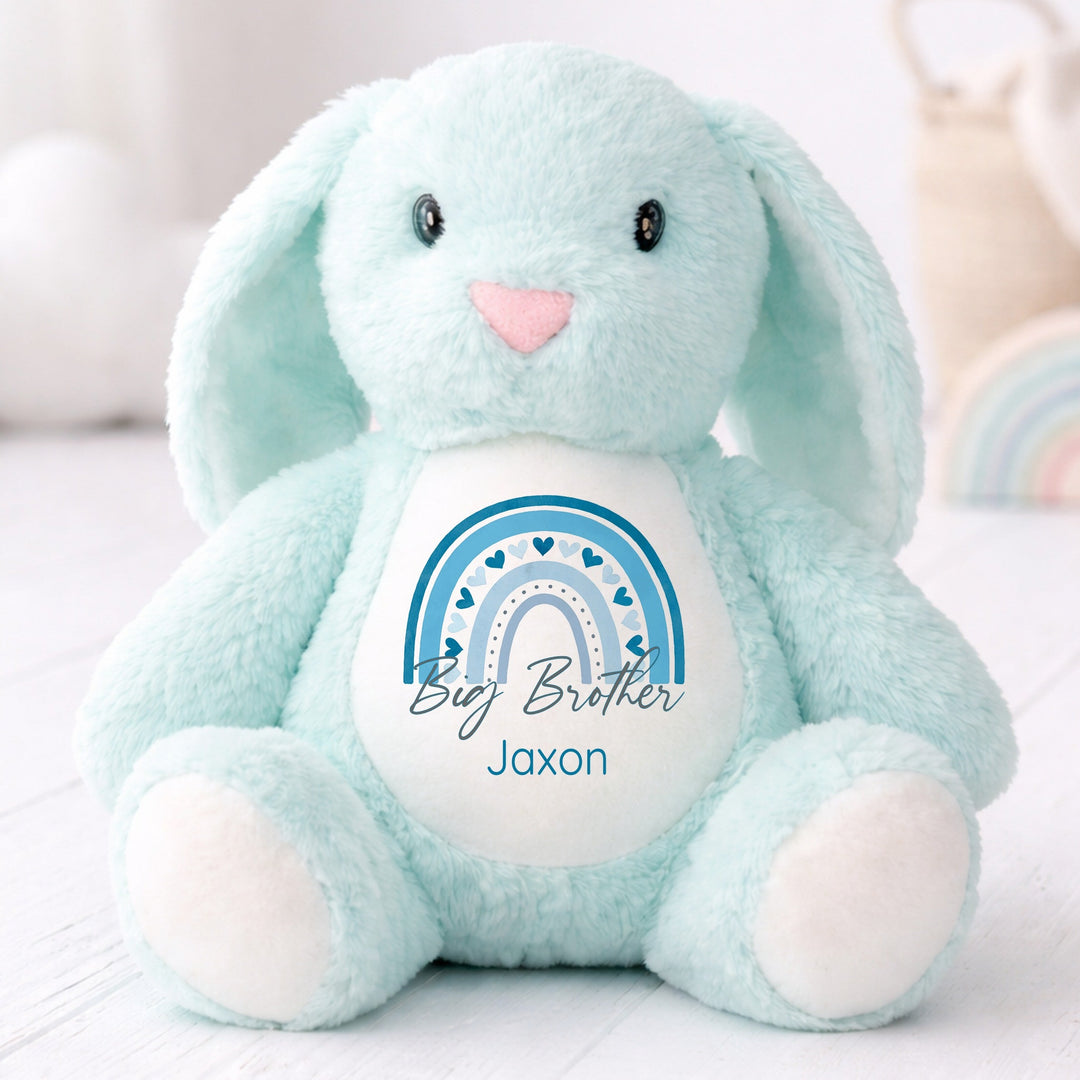 Personalised Blue Rainbow Big Brother Rabbit