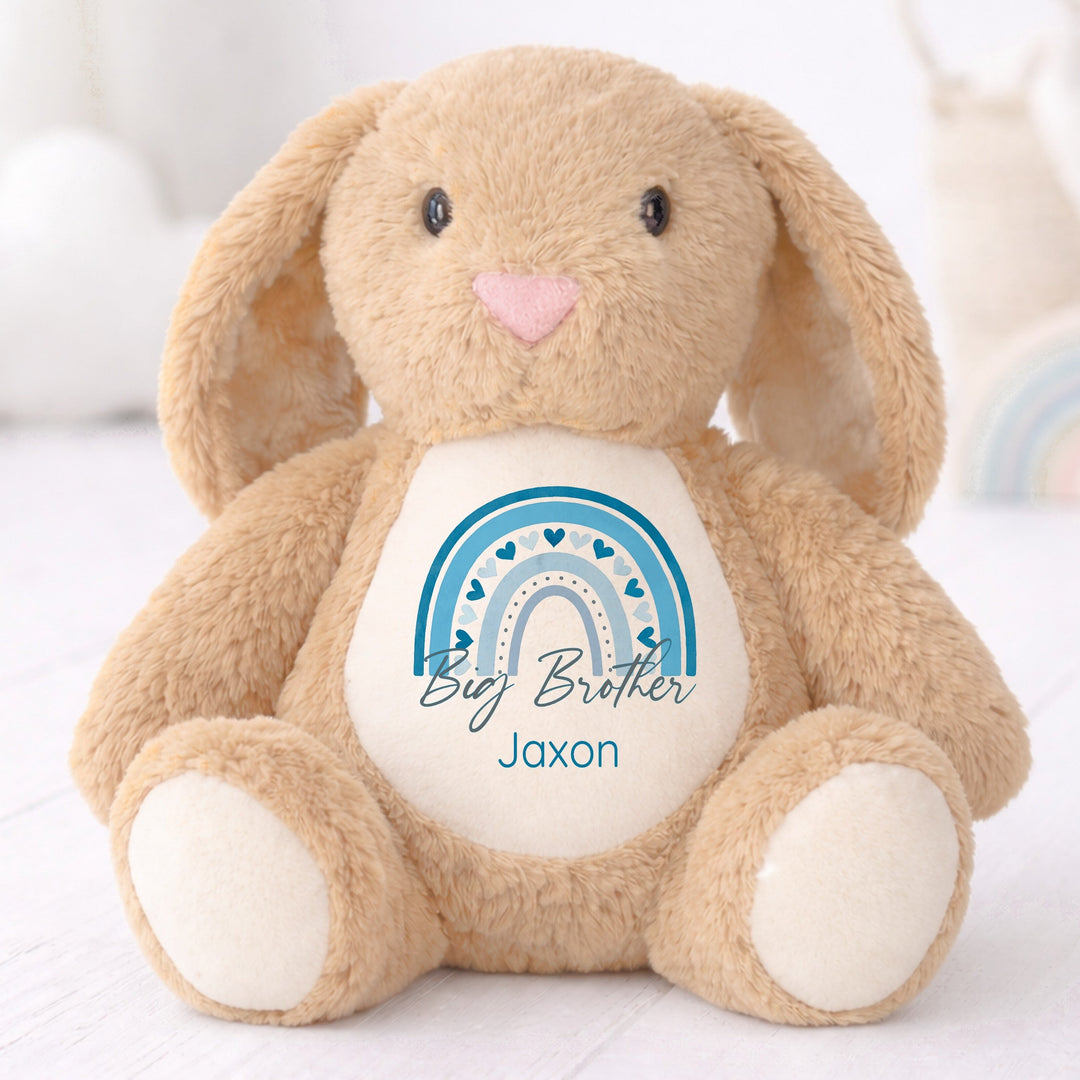 Personalised Blue Rainbow Big Brother Rabbit