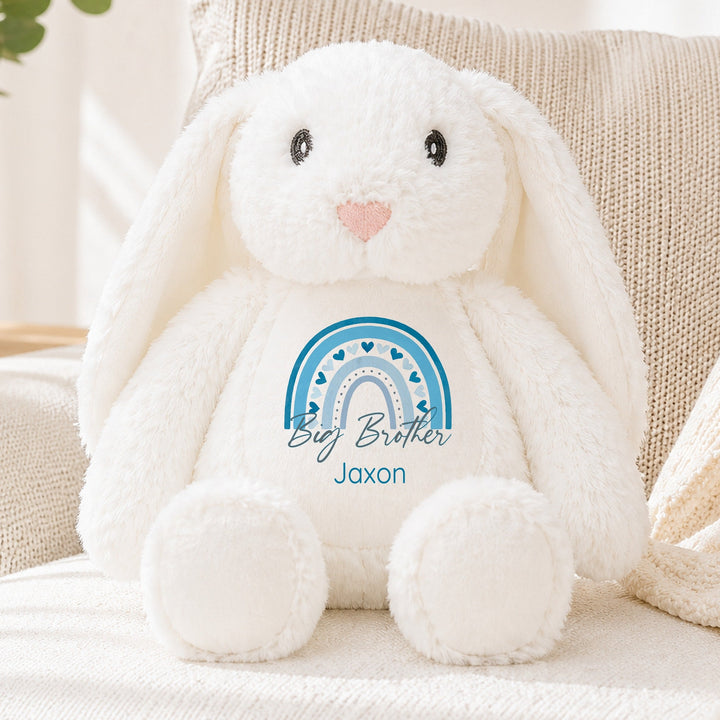 Personalised Blue Rainbow Big Brother Rabbit