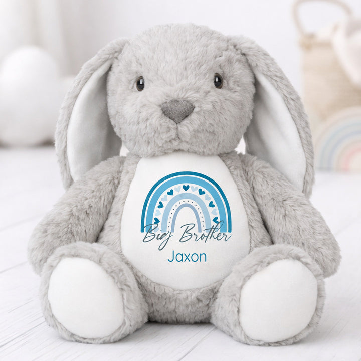 Personalised Blue Rainbow Big Brother Rabbit