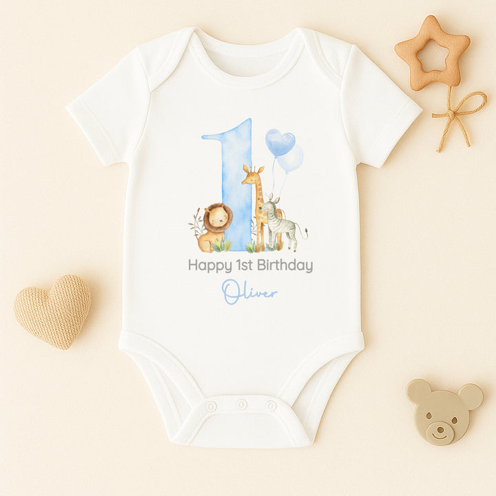 Personalised Blue Jungle Birthday Vest