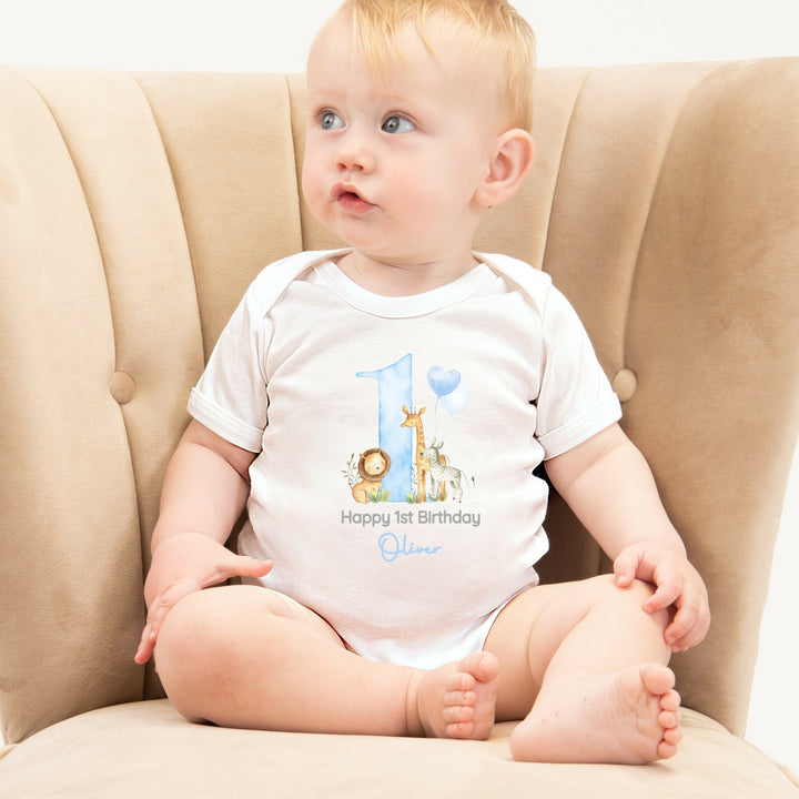 Personalised Blue Jungle Birthday Vest