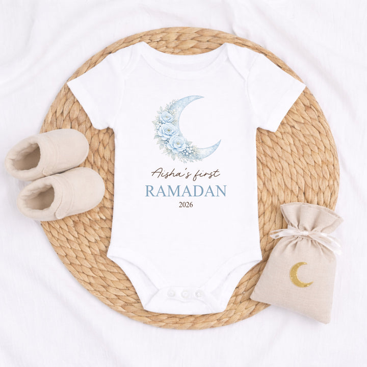 Personalised Blue Moon My First Ramadan Baby Grow, Vest or Bib
