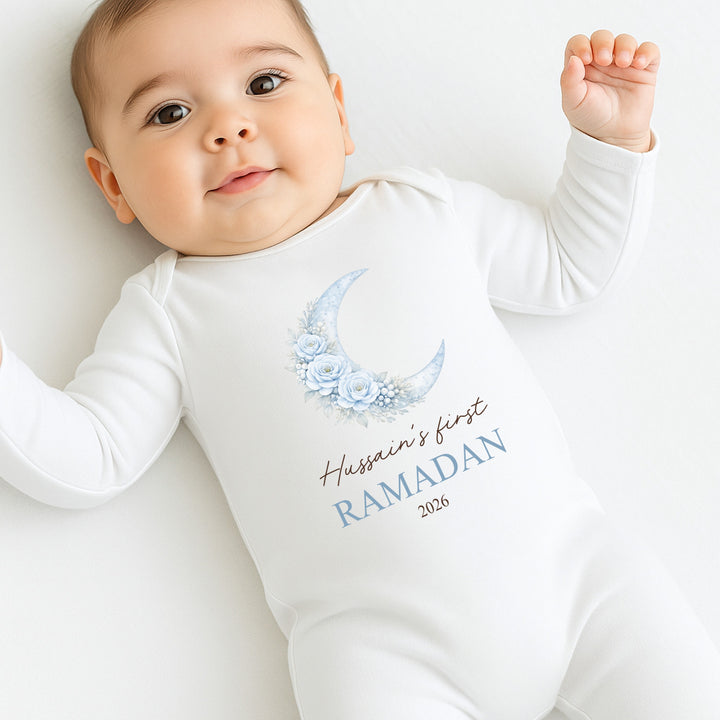 Personalised Blue Moon My First Ramadan Baby Grow, Vest or Bib