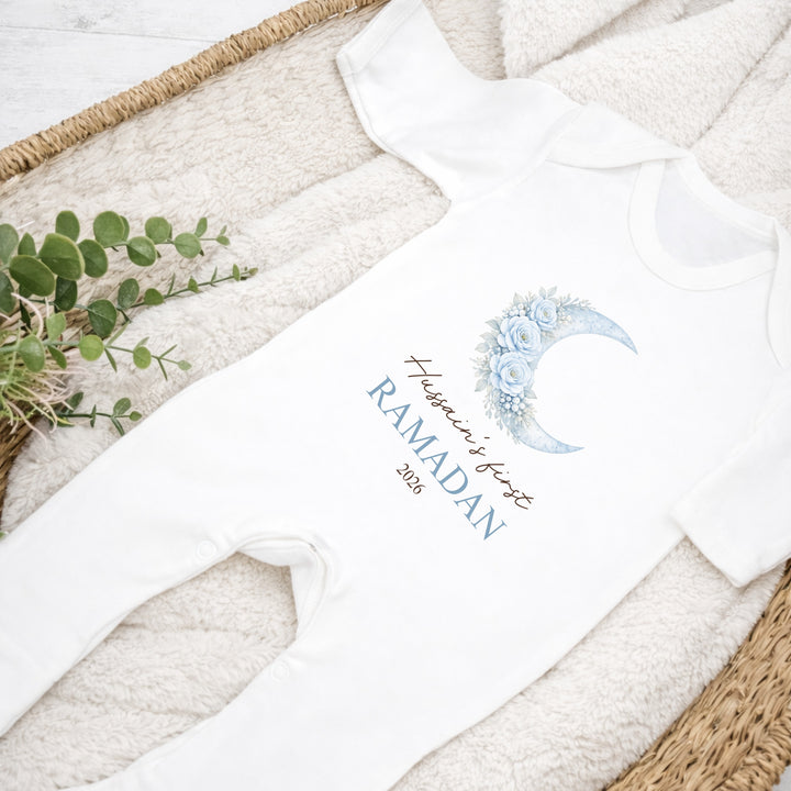 Personalised Blue Moon My First Ramadan Baby Grow, Vest or Bib