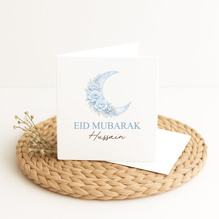 Personalised Blue Moon Eid Mubarak Card