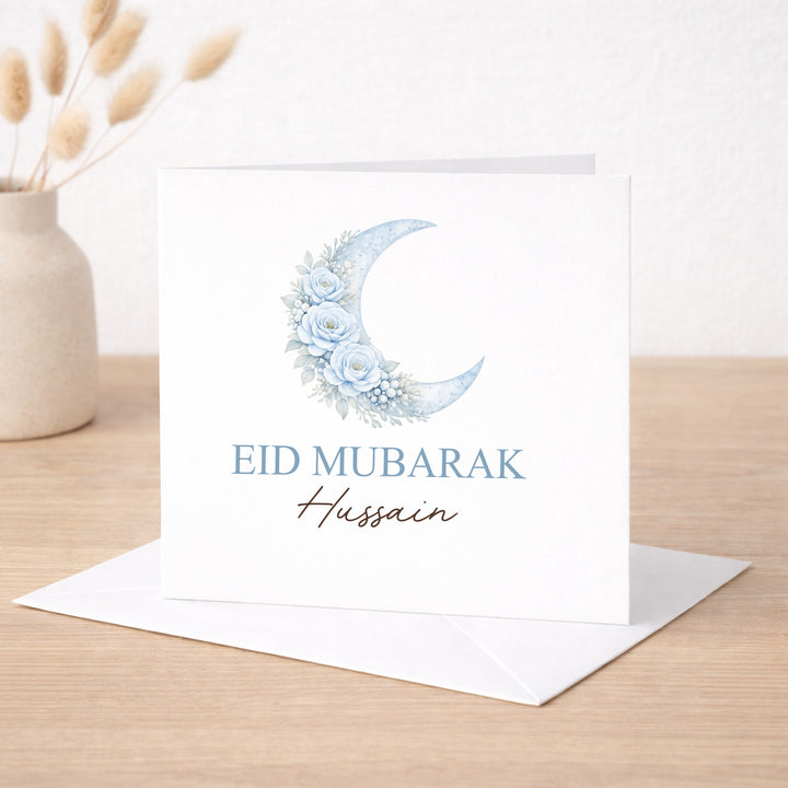 Personalised Blue Moon Eid Mubarak Card