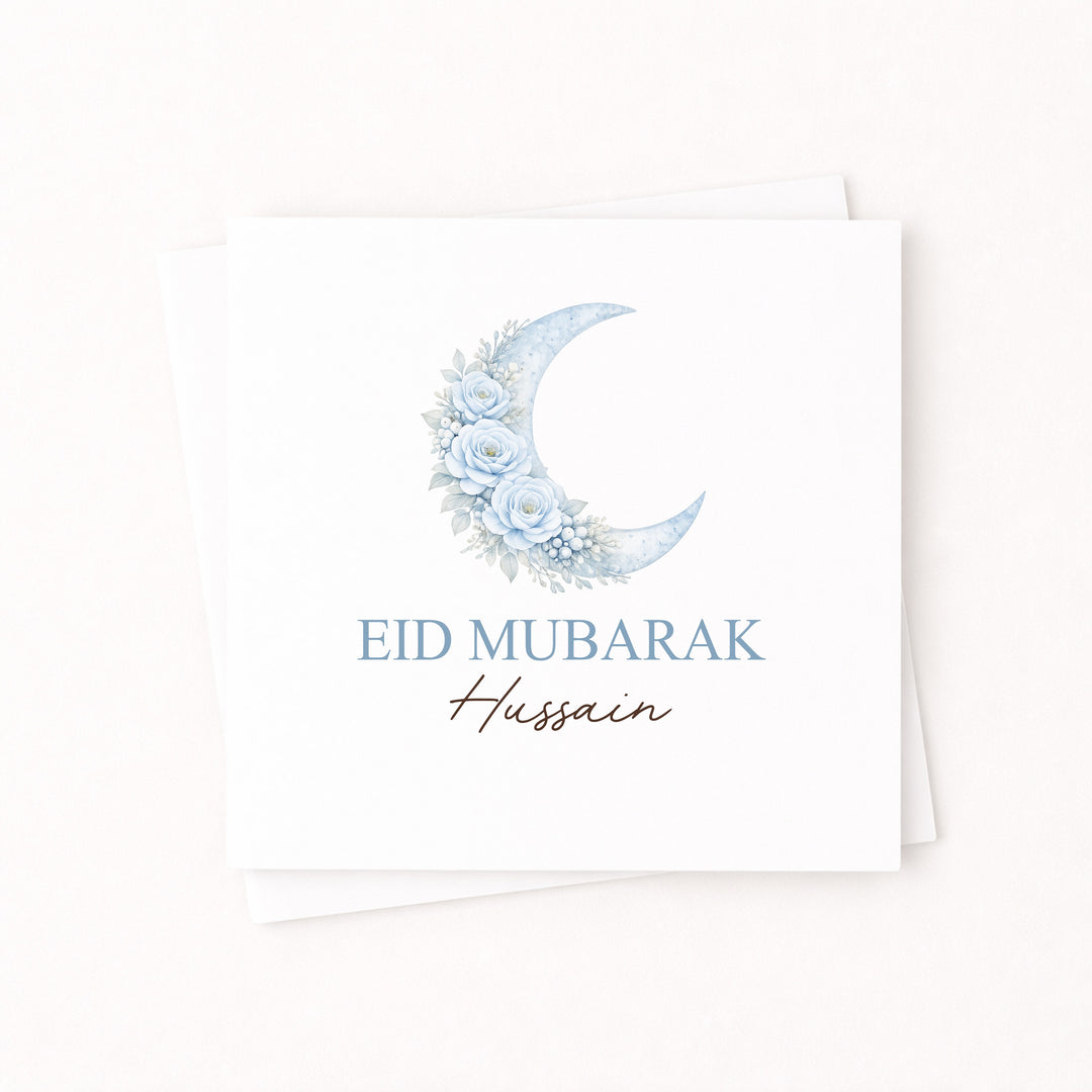 Personalised Blue Moon Eid Mubarak Card