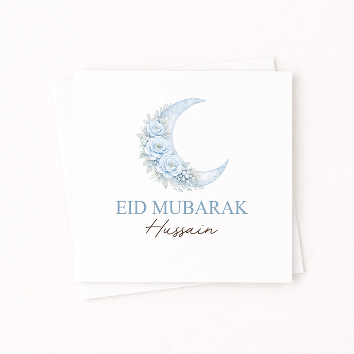 Personalised Blue Moon Eid Mubarak Card