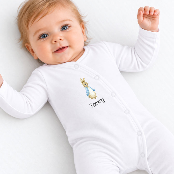 Personalised Boys Blue Bunny Coming Home Outfit