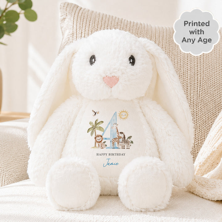 Personalised Blue Safari Any Age Birthday Teddy