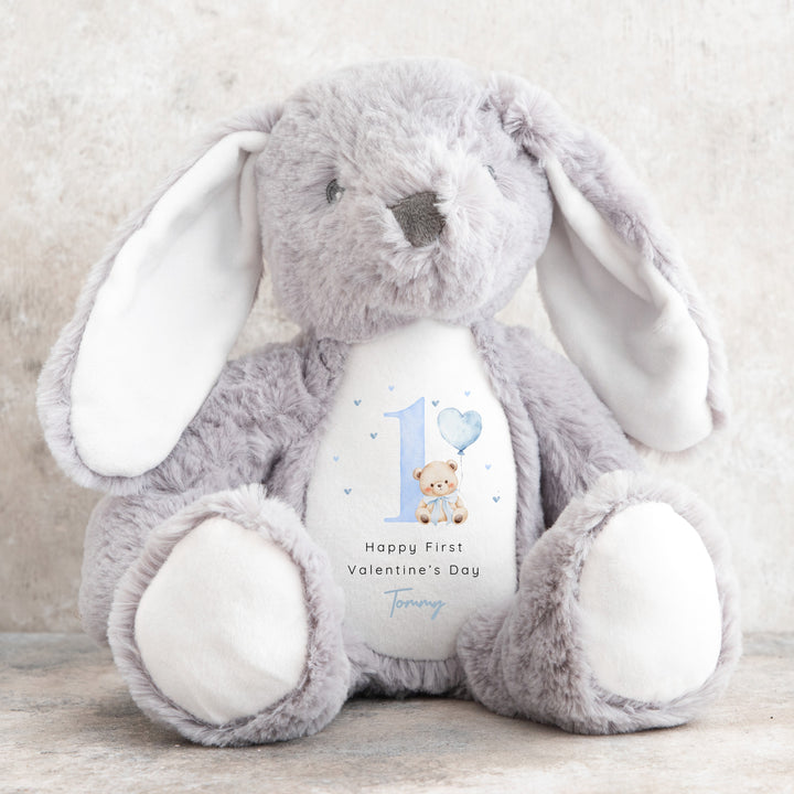 Personalised Blue Bear My First Valentine's Day Soft Toy