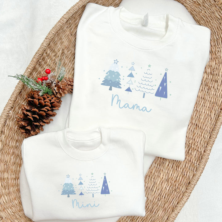 Blue Christmas Tree Mum & Mini Sweatshirt/Babygrow