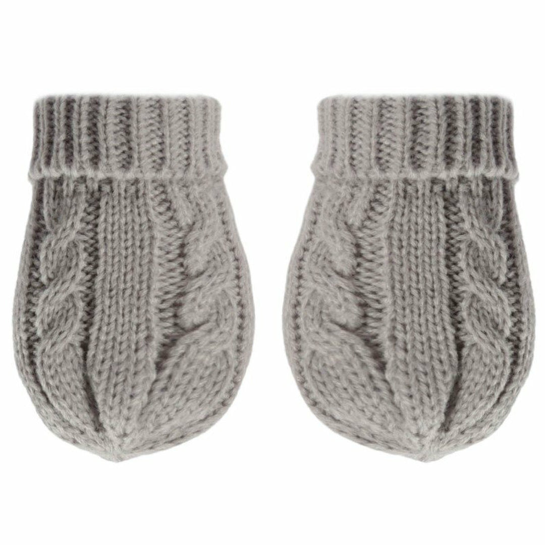 Grey Knitted Winter Mittens