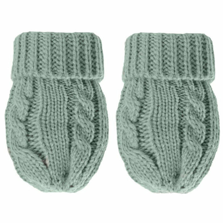 Sage Green Winter Mittens, Booties and Hat Set