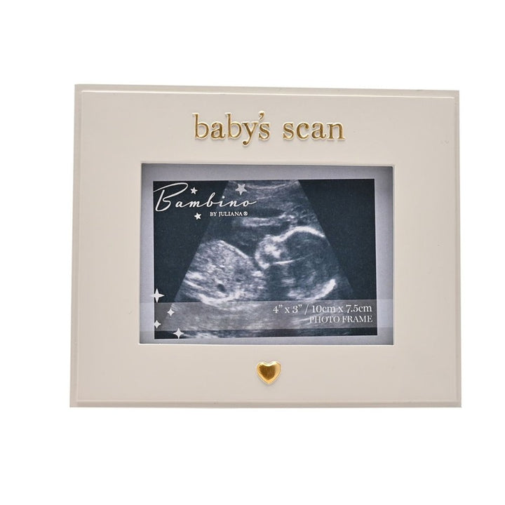 Baby's Scan Gold Heart Photo Frame