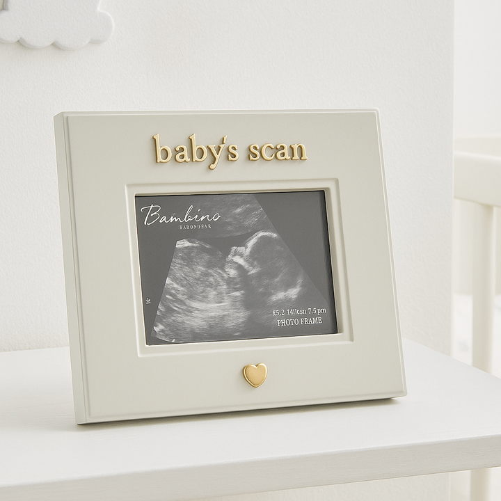Baby's Scan Gold Heart Photo Frame