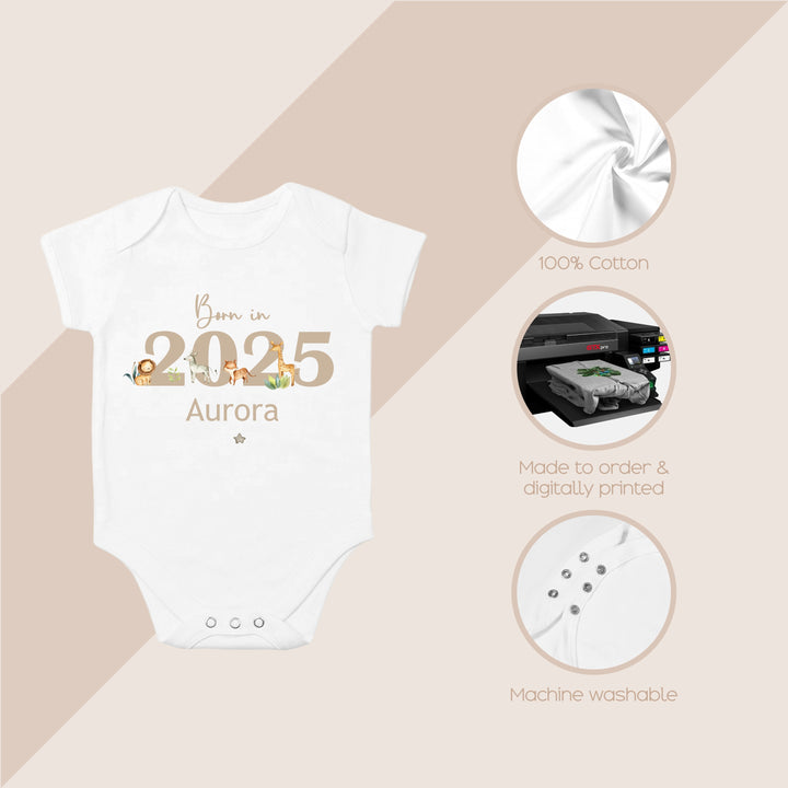 These baby vests and baby grows/sleepsuits are 100% Cotton and are made to order. They can be machine washed