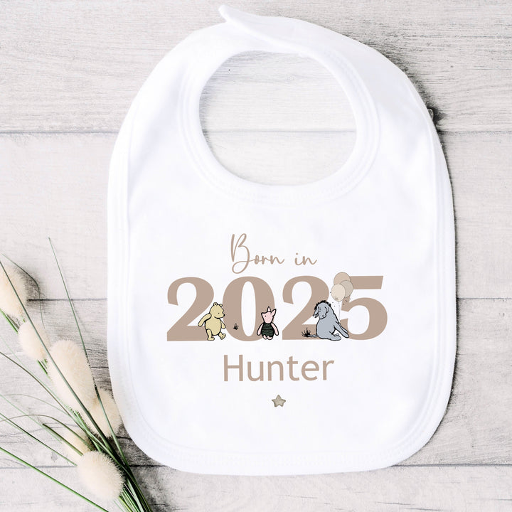 Personalised Pooh Bear Born in 2025 Babygrow/Vest