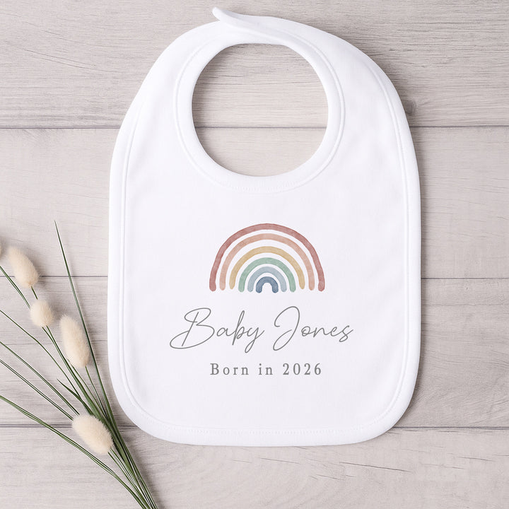 Personalised Pastel Rainbow Born in 2026 Hamper Gift Set