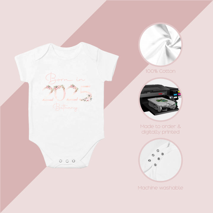 These baby vests and baby grows/sleepsuits are 100% Cotton and are made to order. They can be machine washed