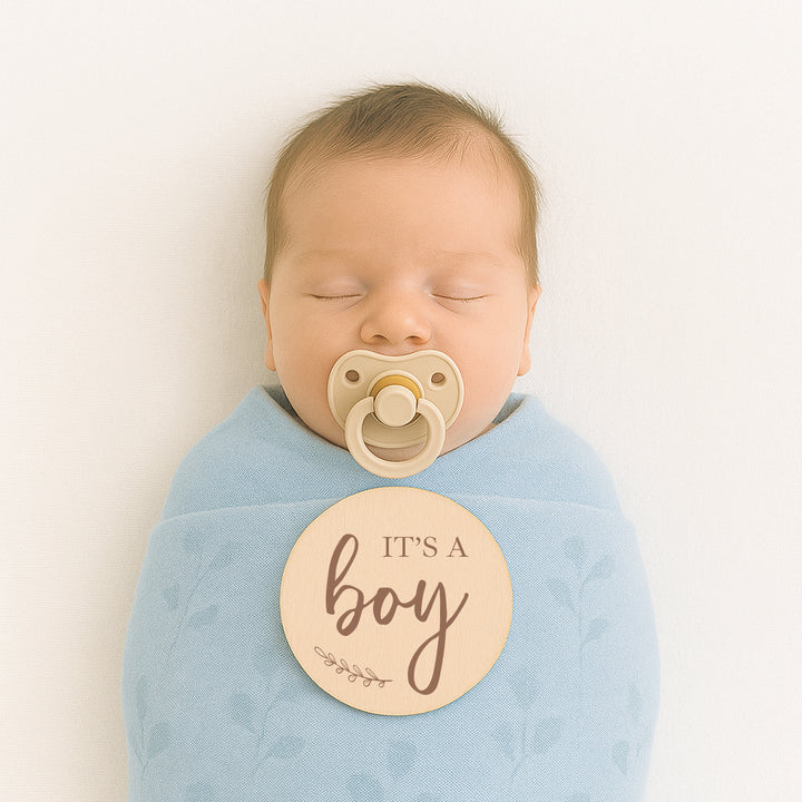 It's A Boy/Girl Announcement Wooden Plaque Set