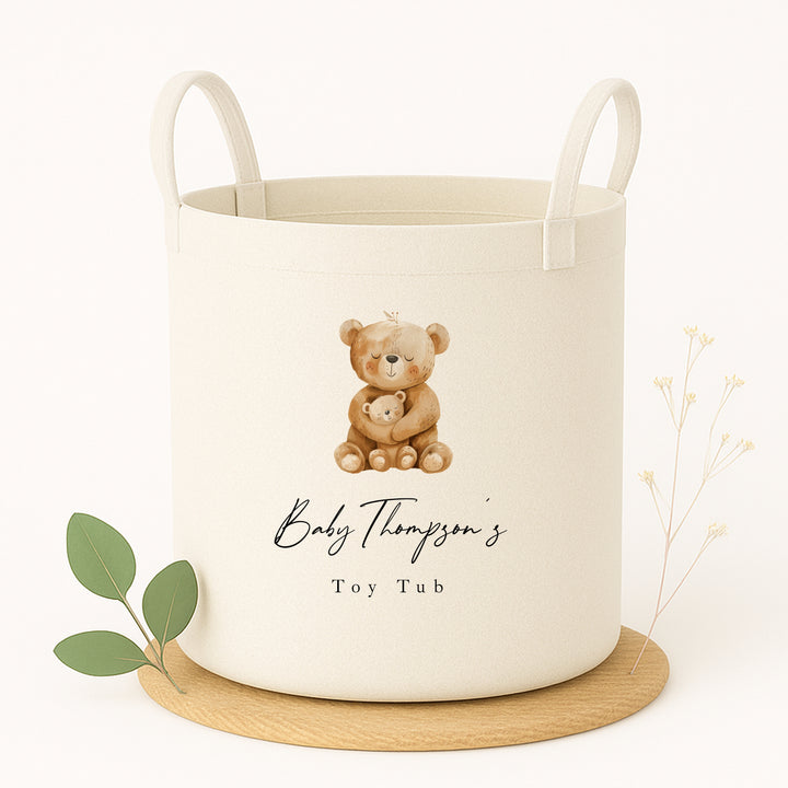 Personalised Brown Bears Toy Tub