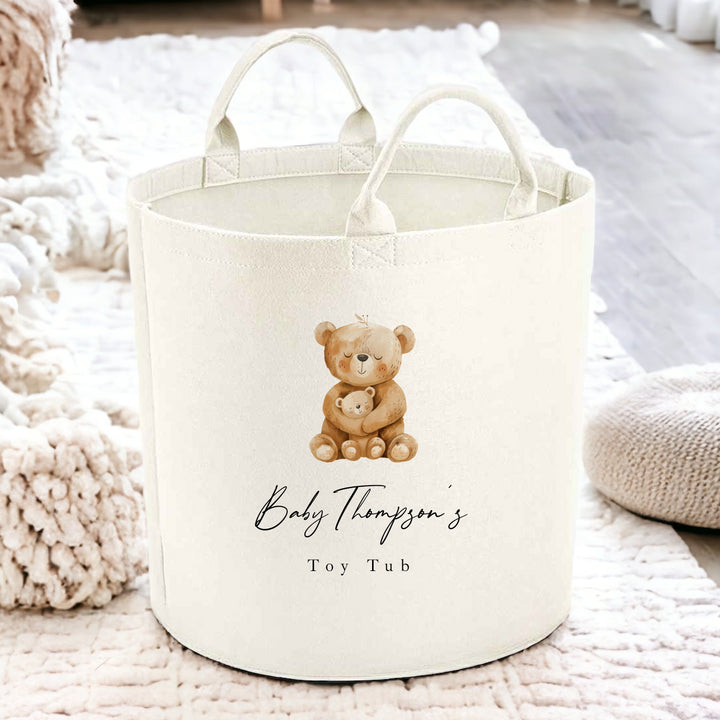 Personalised Brown Bears Toy Tub