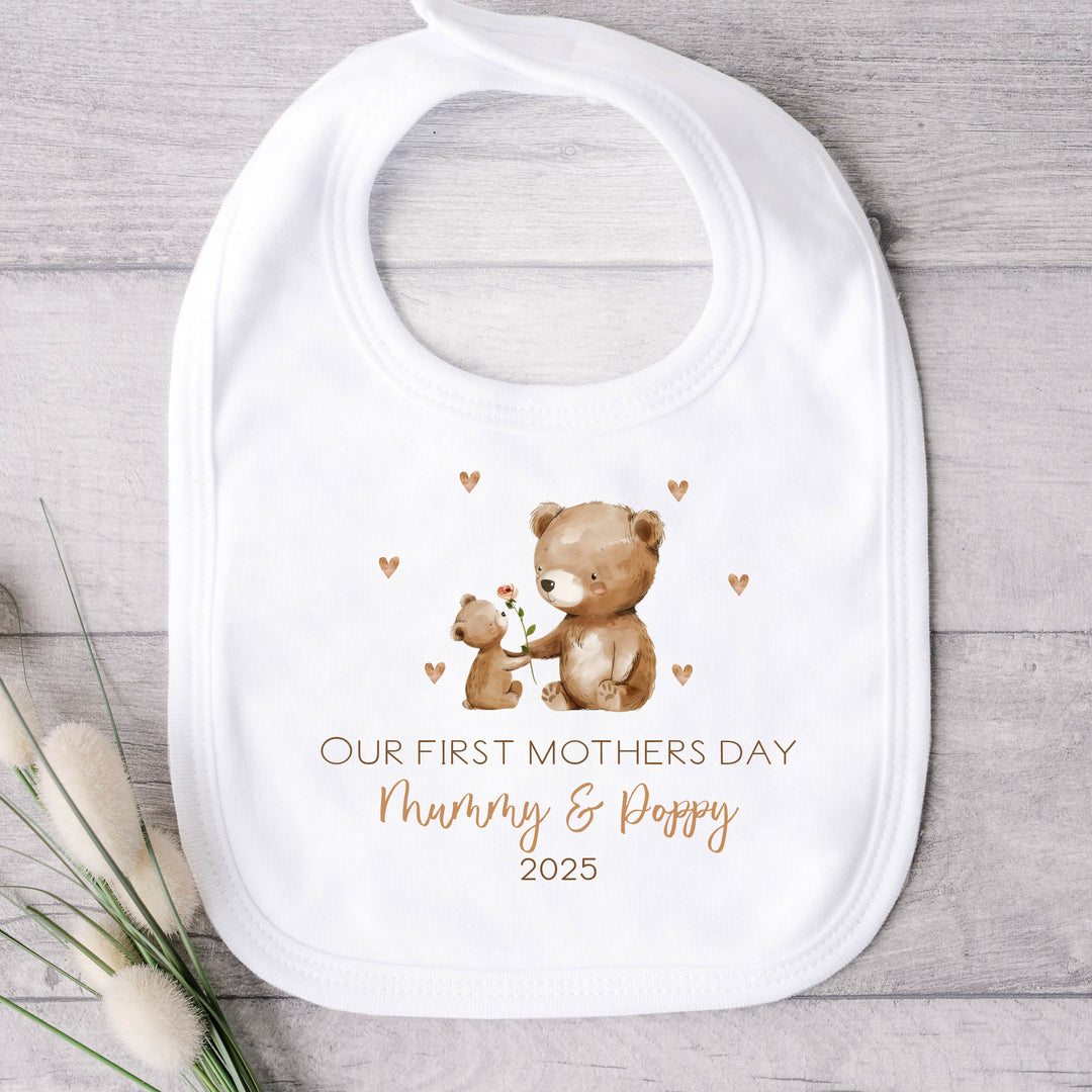 Personalised Our First Mother's Day Bears Babygrow/Vest