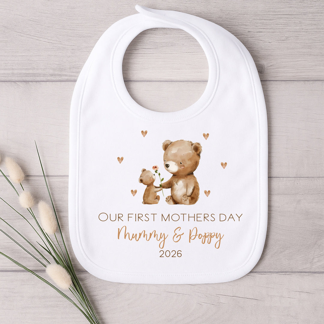 Personalised Our First Mother's Day Bears Baby Grow or Vest
