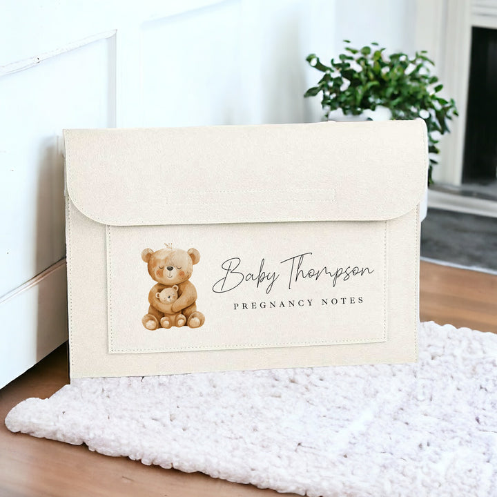 Personalised Brown Bears Pregnancy/Maternity Notes Baby Folder
