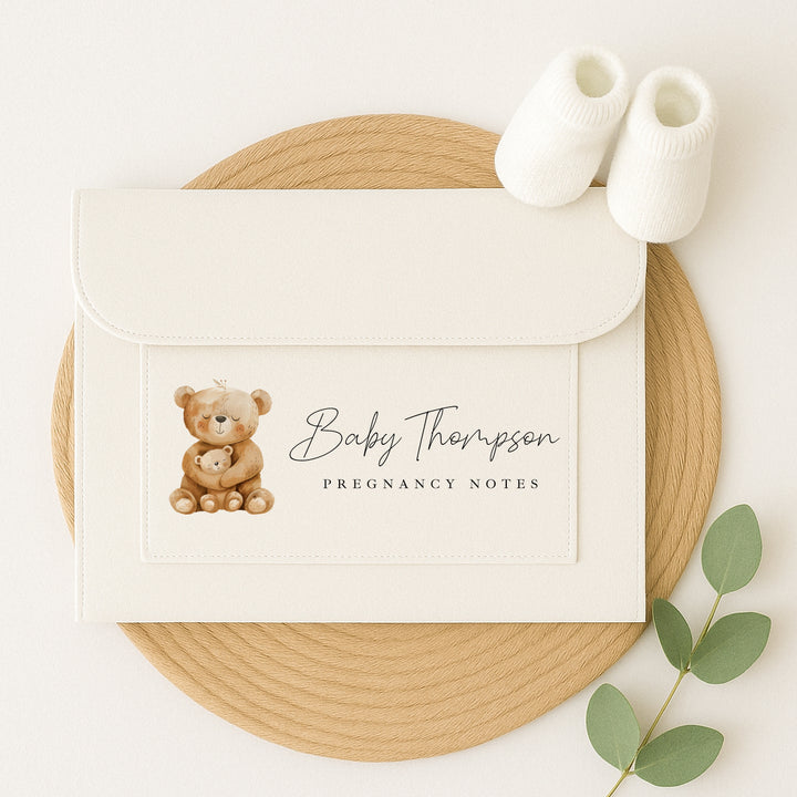 Personalised Brown Bears Pregnancy/Maternity Notes Baby Folder