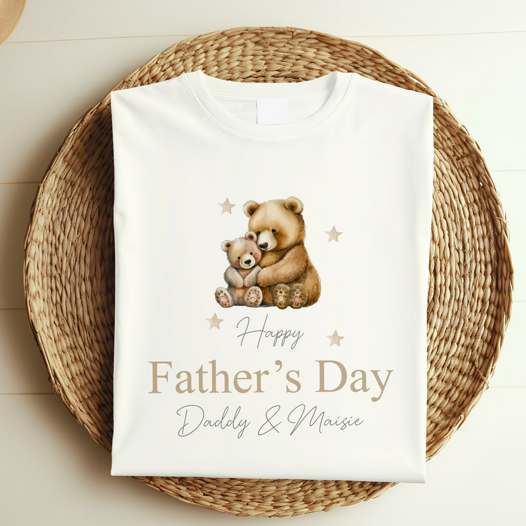 Personalised Brown Bears Happy Father's Day T-shirt