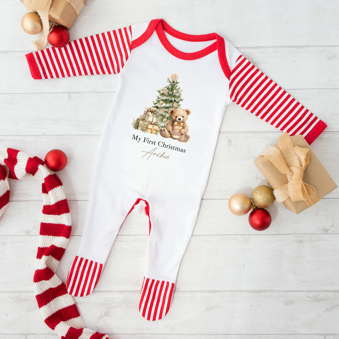 My First Christmas 2025 Bundle (Babygrow, Toy, Ornament Wht Box, Sack, Stocking ,Box & Card)
