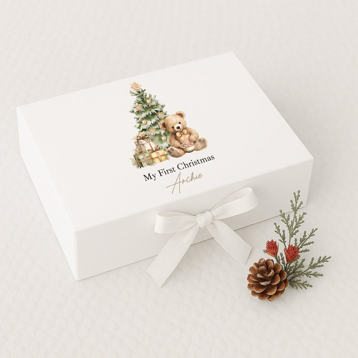 My First Christmas 2025 Bundle (Babygrow, Toy, Ornament Wht Box, Sack, Stocking ,Box & Card)