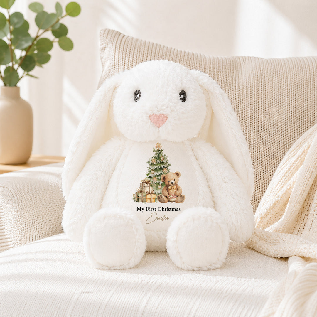 Personalised Beige Teddy My First Christmas Soft Toy