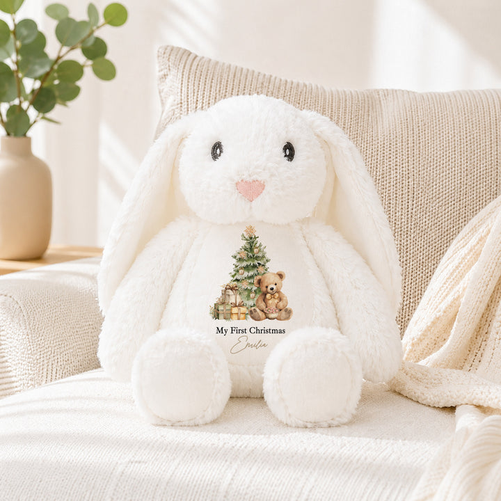 Personalised Beige Teddy My First Christmas Soft Toy