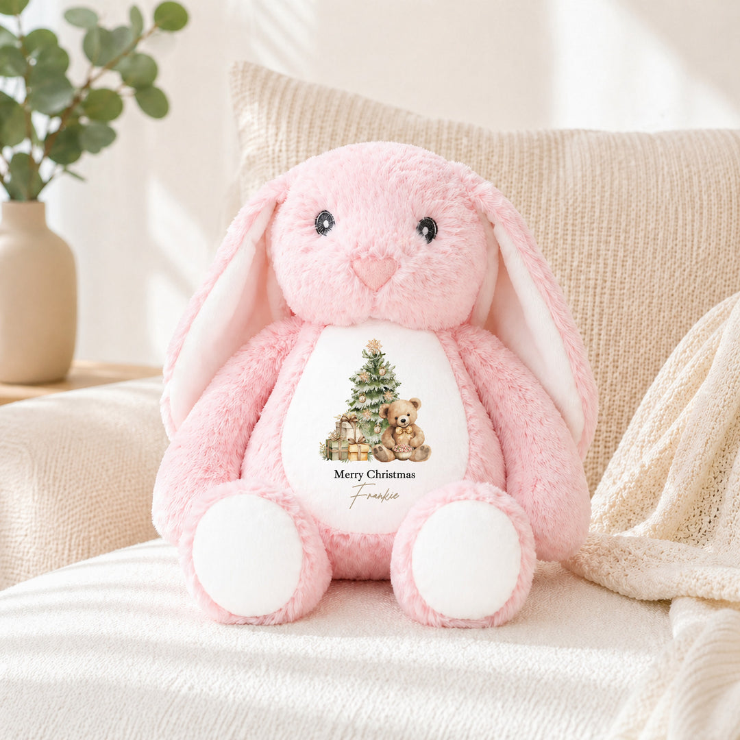 Personalised Beige Teddy My First Christmas Soft Toy