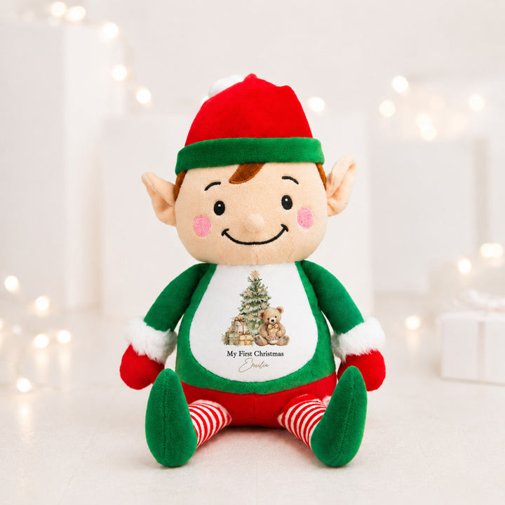 Personalised Beige Teddy My First Christmas Soft Toy