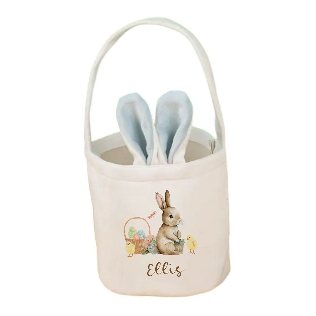 Personalised Brown Rabbit Easter Bunny Basket