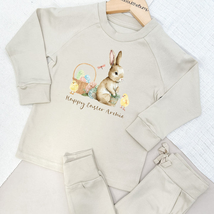 Personalised Brown Bunny Lightweight Cotton Tracksuit