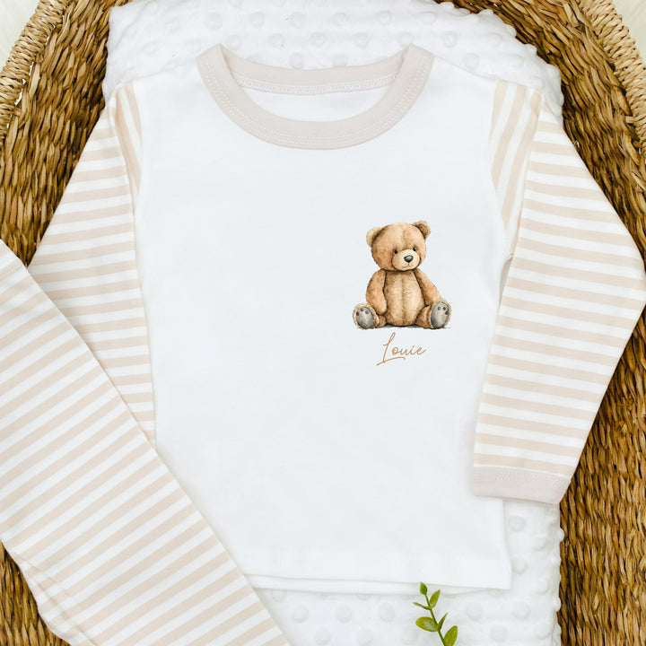 Personalised Brown Teddy Bear Pyjamas