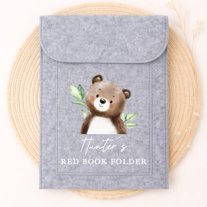 Personalised Brown Bear Red Book Cover