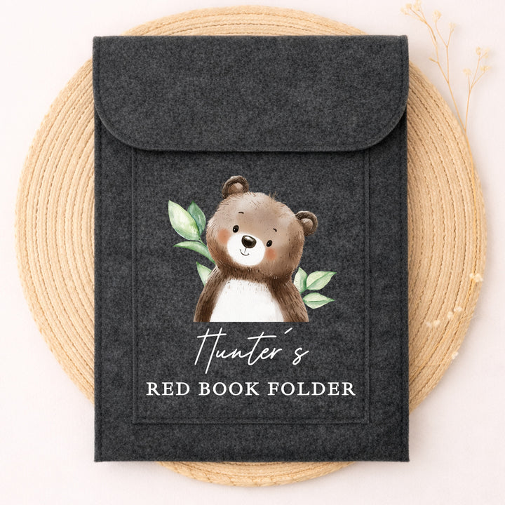 Personalised Brown Bear Red Book Cover