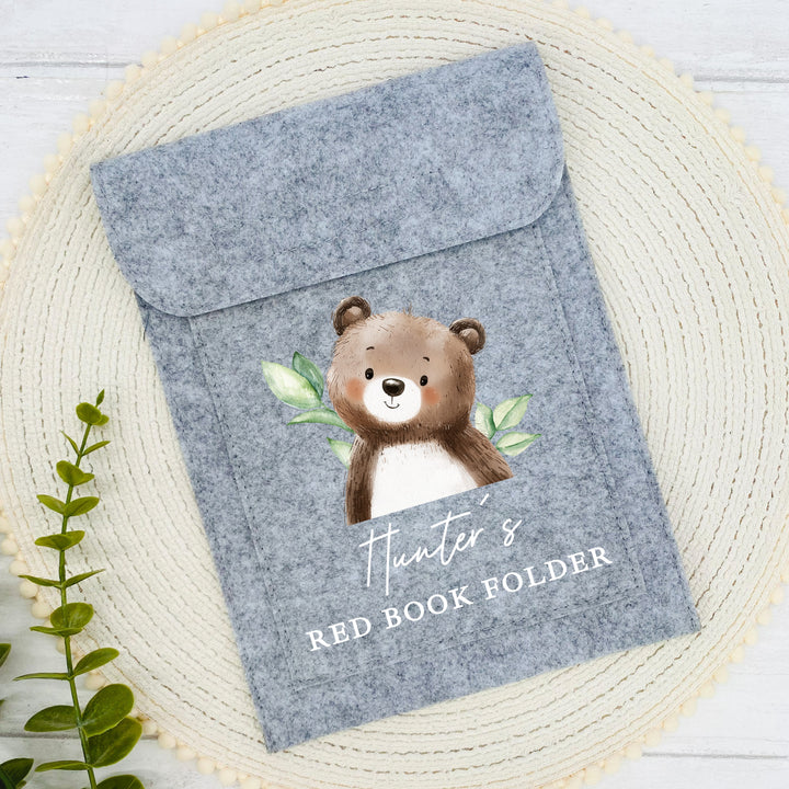 Personalised Brown Bear Red Book Cover