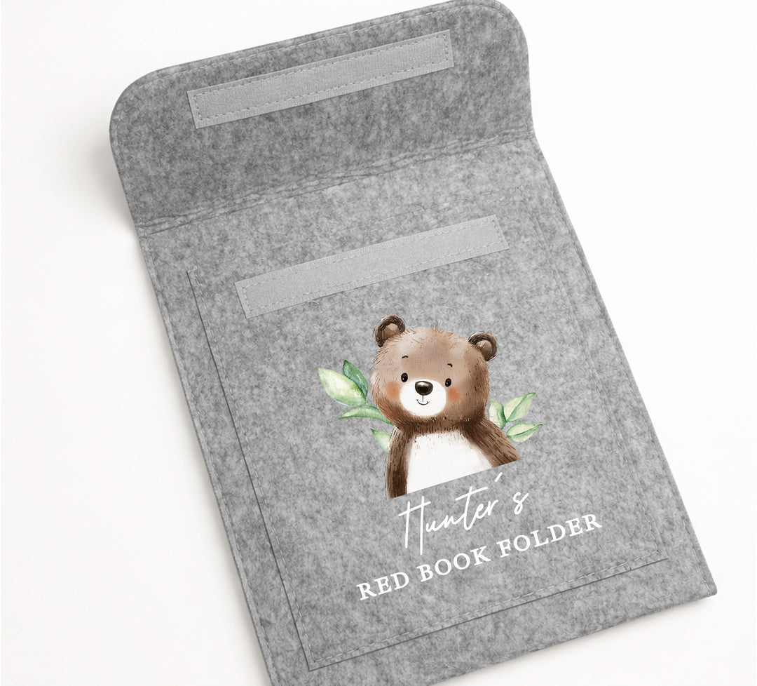 Personalised Brown Bear Red Book Cover