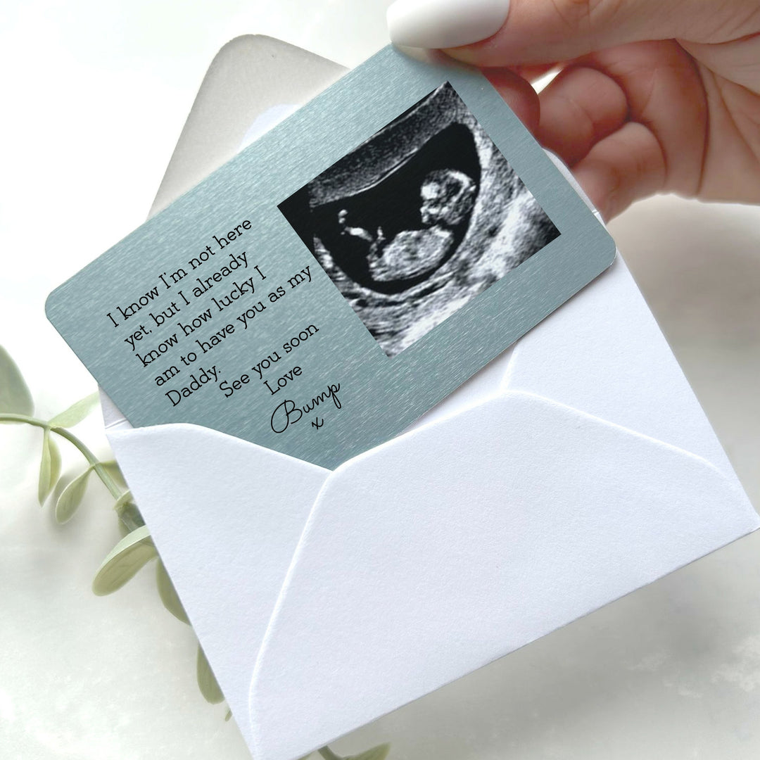 Personalised Daddy Baby Scan Love Bump Card/Magnet Keepsake