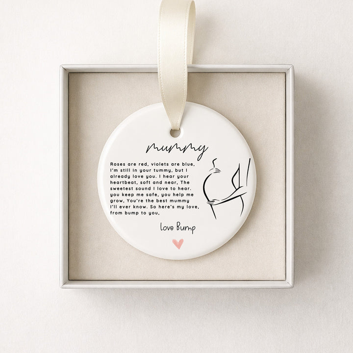 Mummy To Be Love Bump Ceramic Ornament